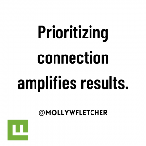 Prioritizing connection amplifies results.