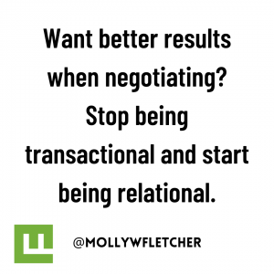 Be relational not transactional.